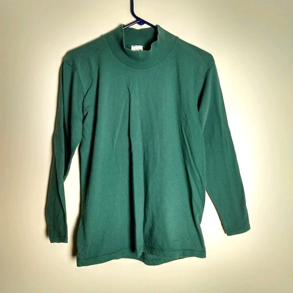 5/$30 Forest Green Mock Neck Long Sleeve Top - Picture 1 of 3